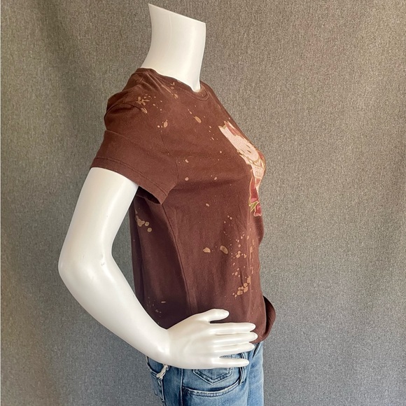 RARE Hello Kitty Distressed Rose Tattoo Ed Hardy Style Tee T-Shirt M - Picture 6 of 7